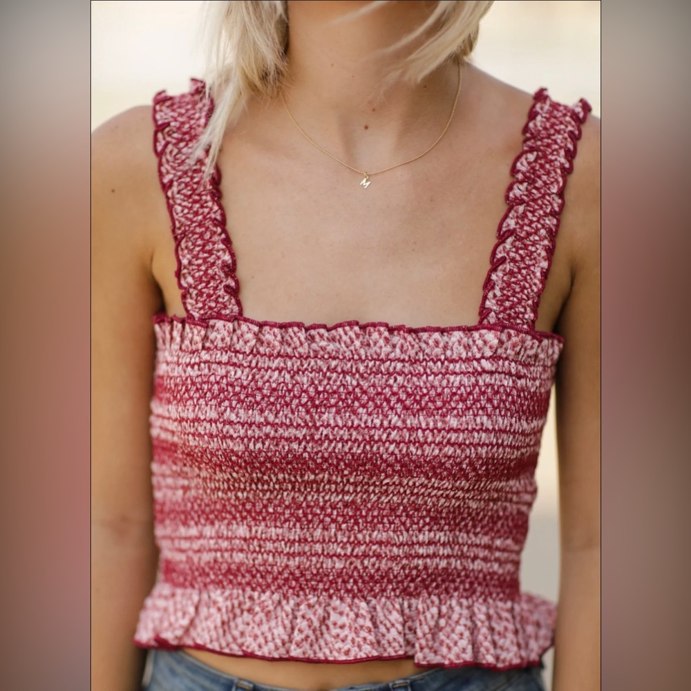 Buddy Love Red and White Knit Top
